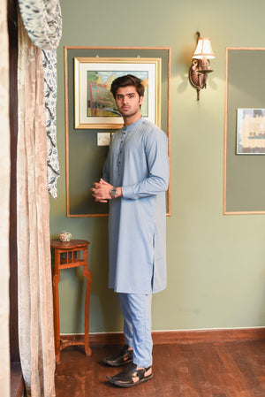 ICE BLUE-KAMEEZ SHALWAR