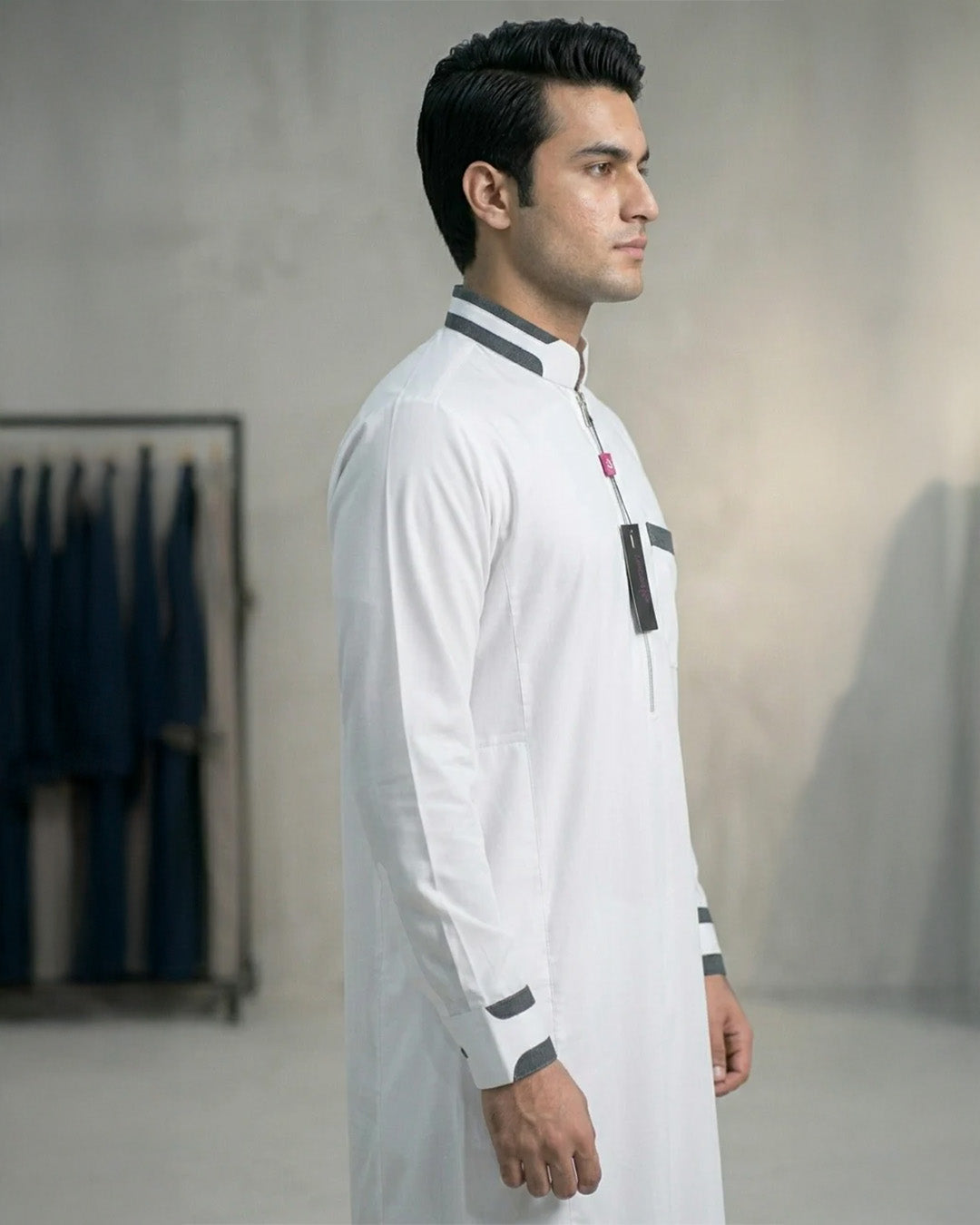 Premium designer white thobe