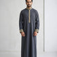 Heavy Embroidered Grey Thobe