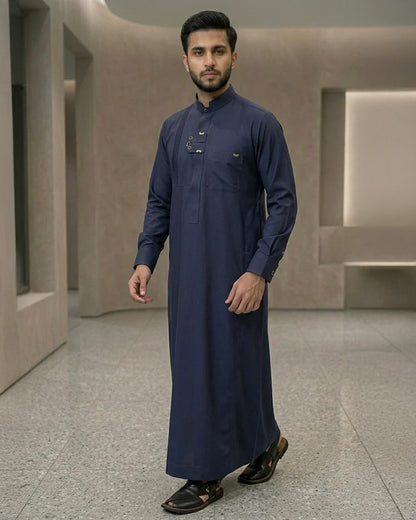 Premium Designer Navy Blue Thobe