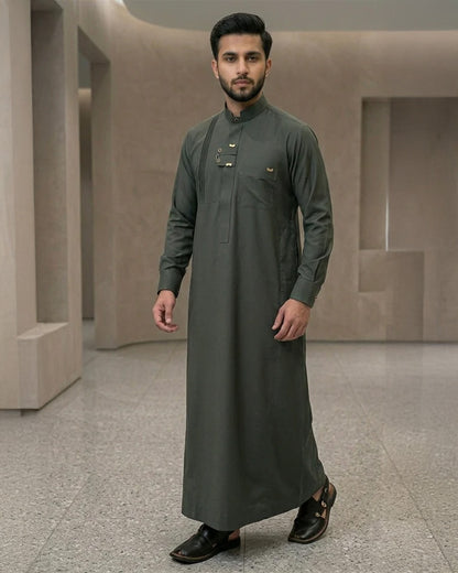 Premium Designer olive green Thobe