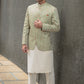 PISTA GREEN PRINCE COAT EMBROIDERY