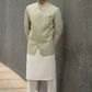 PISTA GREEN PRINCE COAT EMBROIDERY
