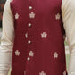 MEHROON EMBROIDERED WAISTCOAT