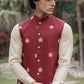 MEHROON EMBROIDERED WAISTCOAT