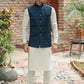 BLUE EMBROIDERED WAISTCOAT