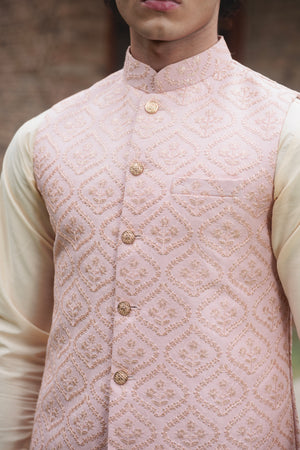 PINK EMBROIDERED WAISTCOAT