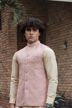 PINK EMBROIDERED WAISTCOAT
