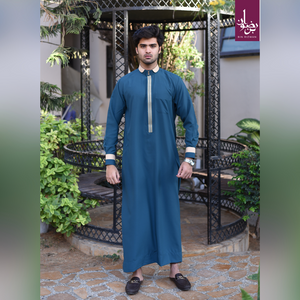 Sea Green Embroidered Emirati Thobe