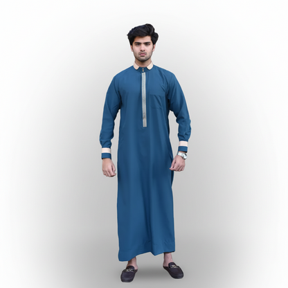 Sea Green Embroidered Emirati Thobe