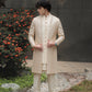 GOLD SHERWANI EMBROIDERY 2 PCS OPEN