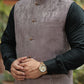 TEXTURED DARK GREY WAIST COAT