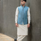 SATIN ROYAL BLUE WAISCOAT