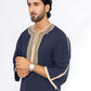Navy Blue Morocan Embroidery Thobe