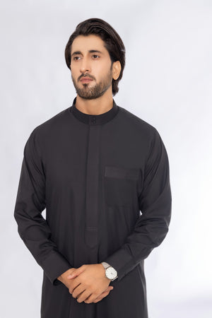 Plain Black Saudi Thobe