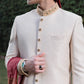 FAWN SHERWANI JACKARD COLLAR SLEEVES H.WORK
