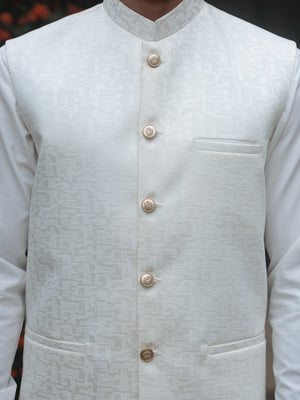 TEXTURED SILVER WAIST COAT