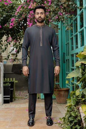 Embroidered Soft Blue Kameez Shalwar