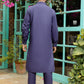 Self Textured Purple Kameez Shalwar