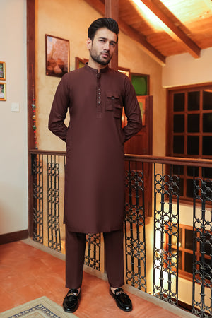 Mehroon Blended Kameez Shalwar