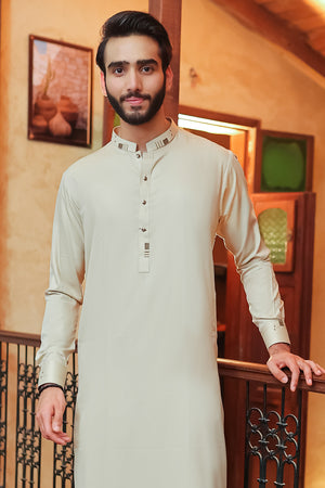 Cream Blended Kameez Shalwar