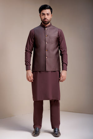 Mehroon Suiting Waist Coat