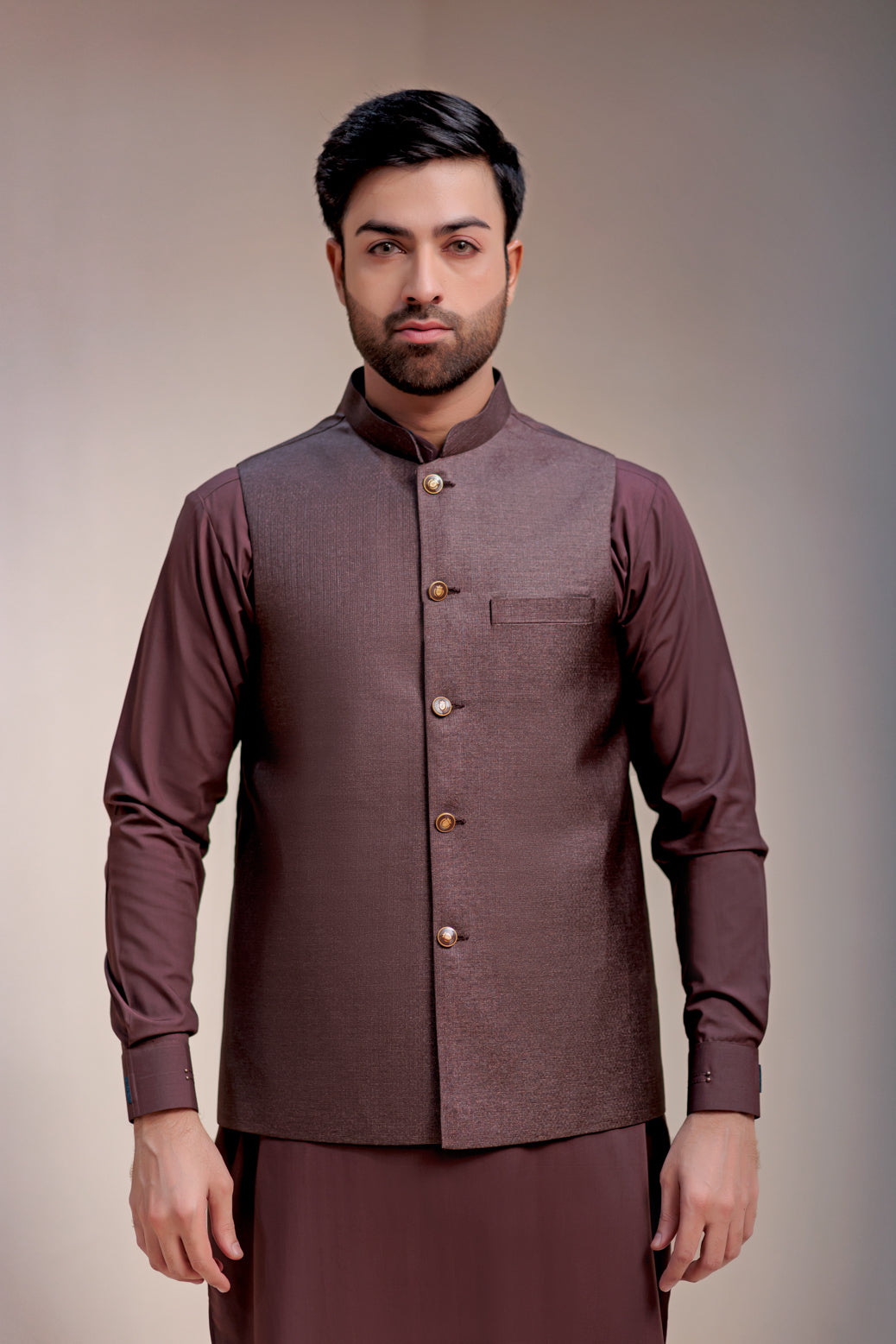 Mehroon Suiting Waist Coat