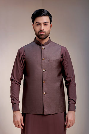 Mehroon Suiting Waist Coat