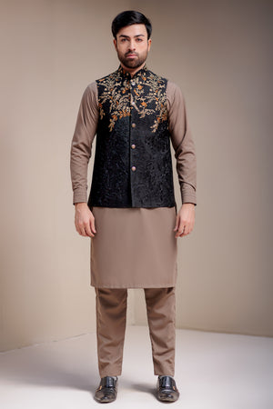 Black Embroiderd Waist Coat