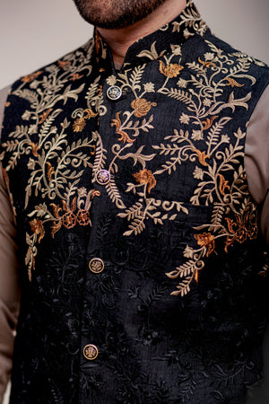 Black Embroiderd Waist Coat