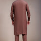 Brown With Gold Textured Kameez Shalwar