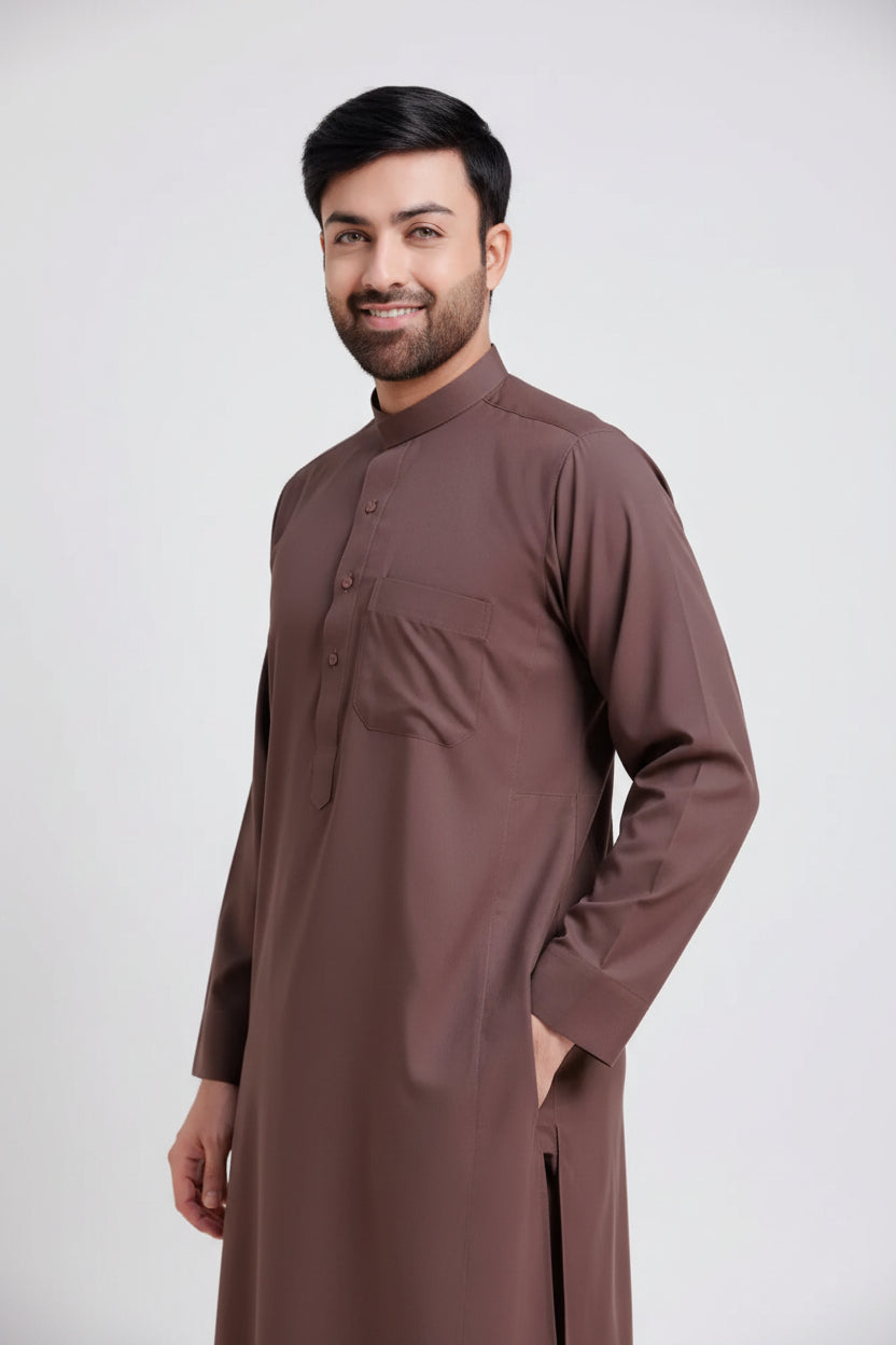 Al Jabal – Plain Brown Saudi Thobe