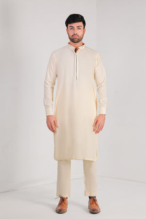 Cream Blended Kameez Shalwar