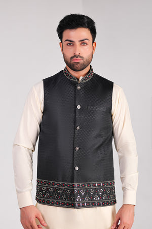 Black Textured With Mirror Work