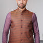 Orange Green Multi Waist Coat