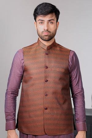 Orange Green Multi Waist Coat