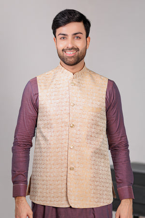 Golden Jackard Waist Coat