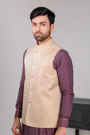 Golden Jackard Waist Coat