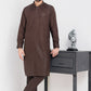 Brown With White Self Kameez Shalwar