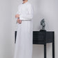 White Emarati Zipper Thobe