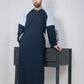 Blue Designer Round Neck Thobe