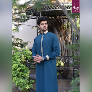 Sea Green Embroidered Emirati Thobe