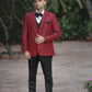 RED WITH BLACK LUXURY 3-PIECE SUIT FOR MEN'S
