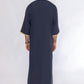 Navy Blue Morocan Embroidery Thobe
