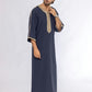 Navy Blue Morocan Embroidery Thobe