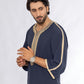 Navy Blue Morocan Embroidery Thobe