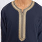 Navy Blue Morocan Embroidery Thobe