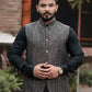 TEXTURED BLACK WAIST COAT