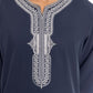 Navy Blue Morocan Embroidery Thobe