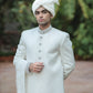 WHITE EMBROIDERED  SHERWANI WITH HANDWORK